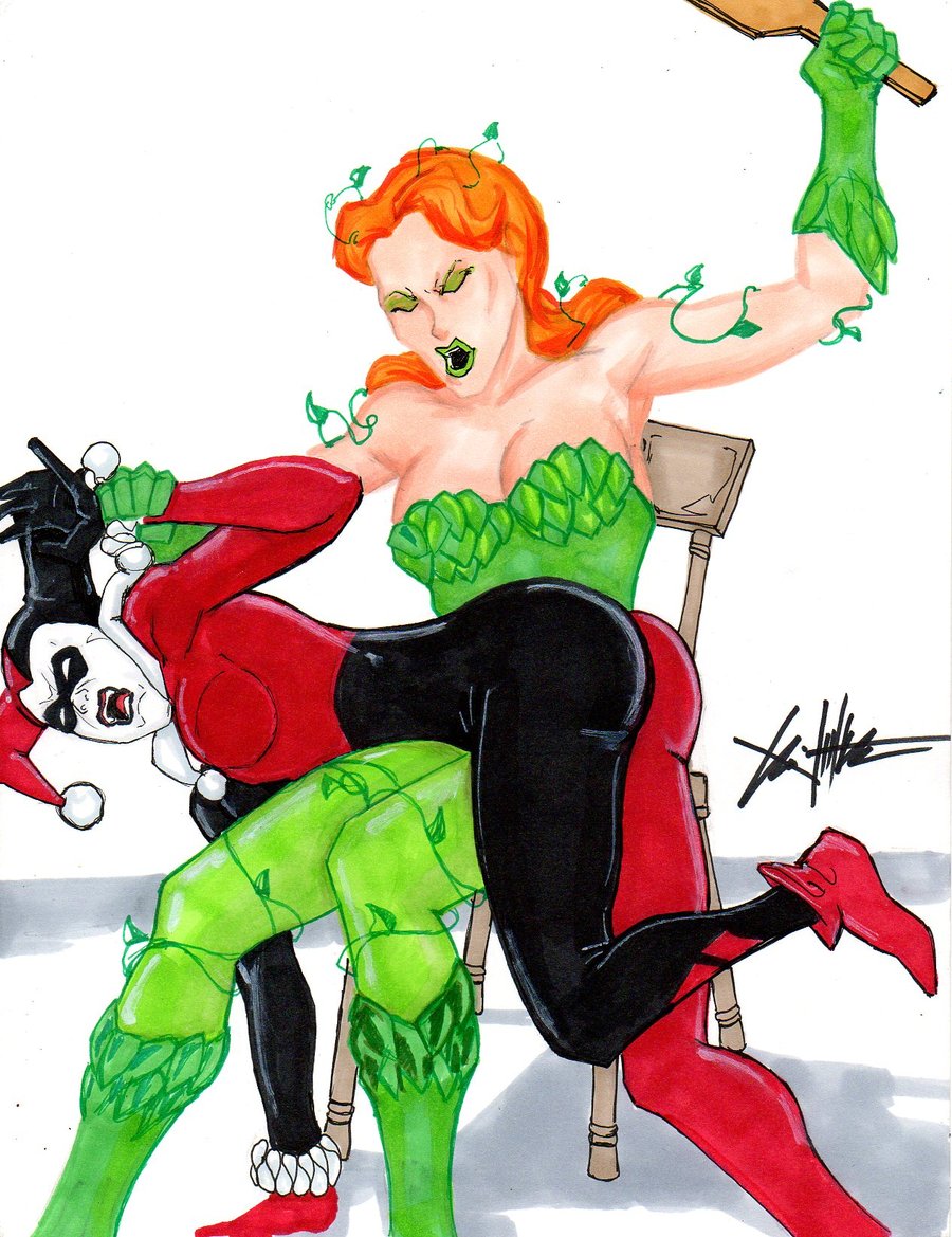 Spanking Harley Quinn.