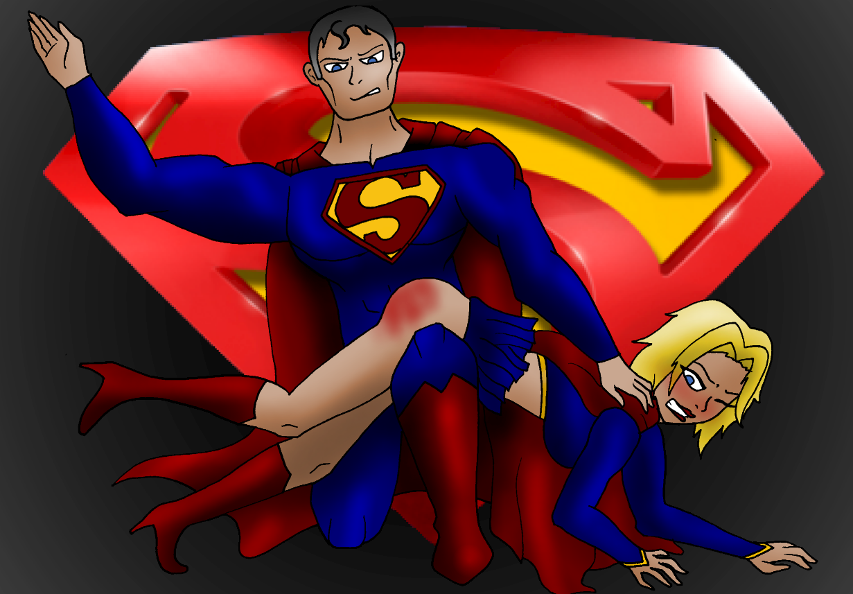 superman spanks supergirl art by mr jer.