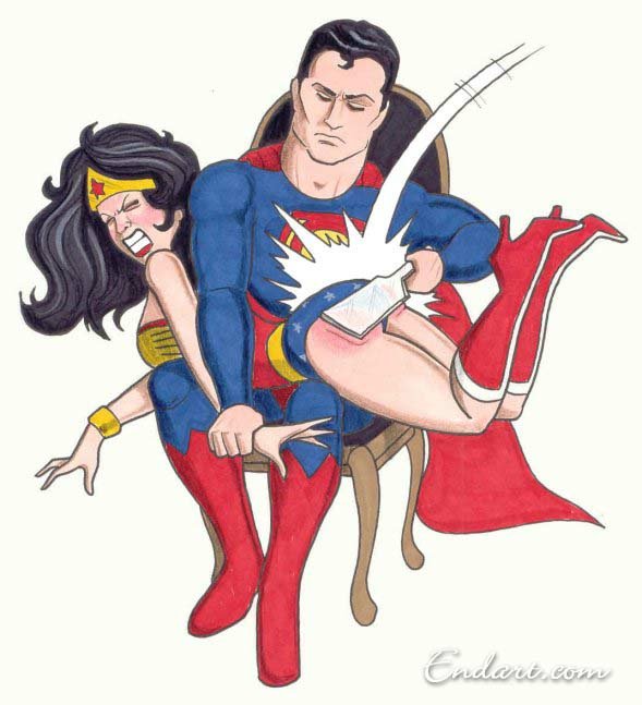 superman spanks wonder woman.