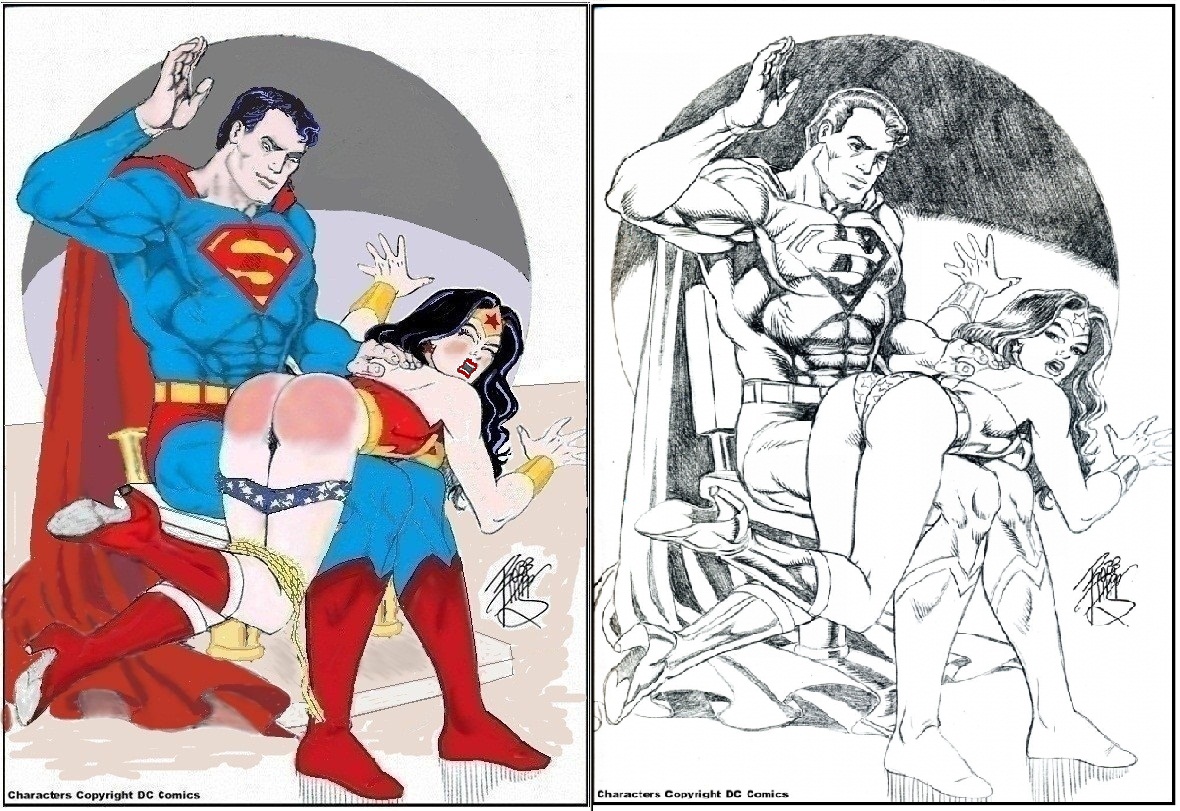 superman spanks wonder woman art by robb phipps altered and colored by pabl...
